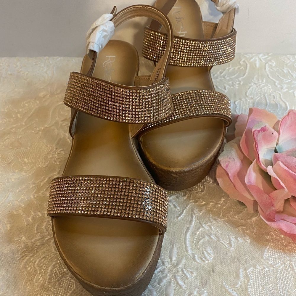 💥Refresh Rhinestone Embellished Wedge Sandals - Picture 10 of 12